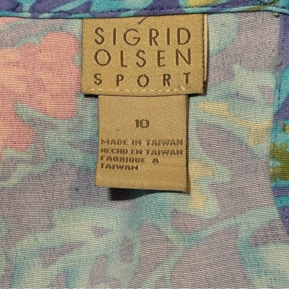 π» Sigrid Olsen Vintage Island Breeze Maxi Dress size 10 Cottagecore Grannycore - Picture 5 of 5